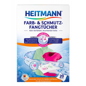 Салфетки для предотвращения случайной окраски тканей при машинной стирке Heitmann 20 штук