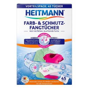Салфетки для предотвращения случайной окраски тканей при машинной стирке Heitmann 45 штук